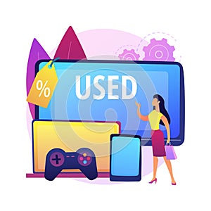 Used electronics trading abstract concept vector illustration.