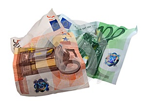 Used eur banknotes photo