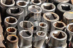 Used female socket tools set