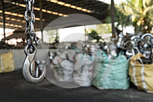 used forklift hook in the recycling industry plant