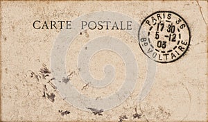 Used grungy paper Vintage postcard letter stamp