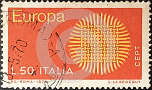 Used Italian postage stamp from the Europa series