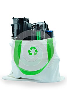 Used laser printer toner