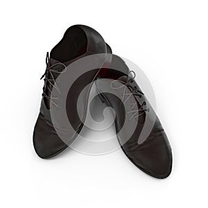 Used men shoes isolatd on white 3D Illustration