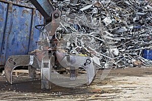 Used metal pieces on a scrapyard