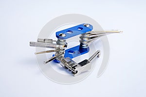 Used multi-tool for bicycle isolated on a white background