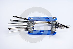 Used multi-tool for bicycle on a white background