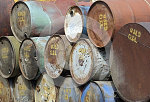 Used oil drums