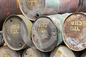 Used oil drums