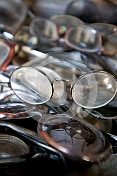 Used and old glasses