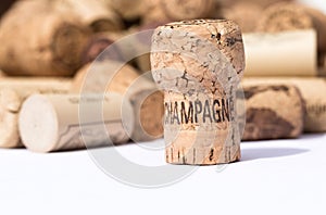 Used old vintage wine and champagne corks backgrounds