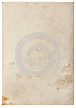 Used paper texture Worn sheet isolated white background