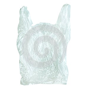 Used plastic bag isolate on white (clipping path).