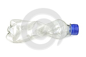 Used plastic bottle isolated on white background.