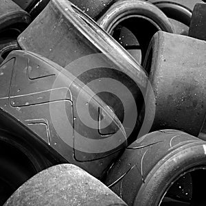 Used racing car tyres