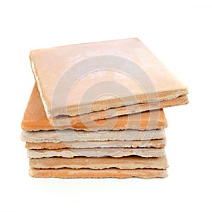 Used saltillo tiles, recycled building materials photo
