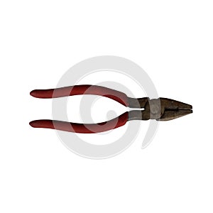 Used scissors isolated on white background, old vintage