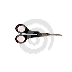 Used scissors isolated on white background, old vintage