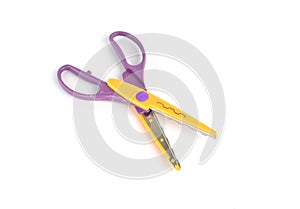 Used serrated color scissors