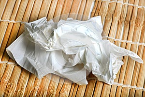 Used tissue paper