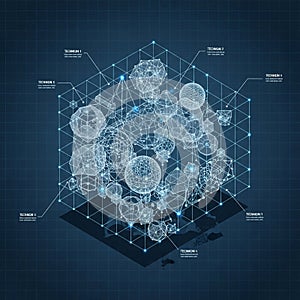 Used to convey concepts in data visualization technology or artificial