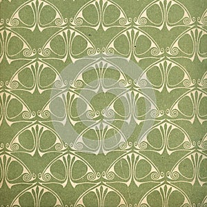 Used vintage wallpaper in green