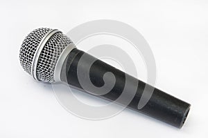 Used vocal microphone on the white background