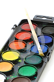Used water color paint box
