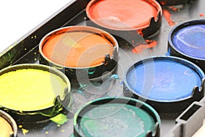 Used water color paint box