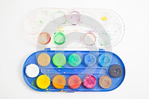 Used watercolor paint palette