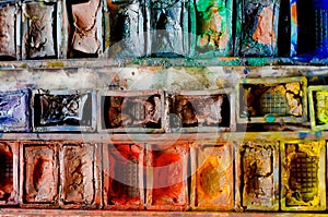 Used watercolor paintbox