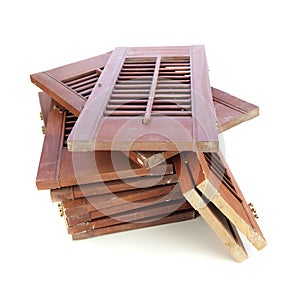 Used window shutters - recycled building materials