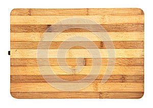 Used wooden cutting or chopping board isolated on white background.
