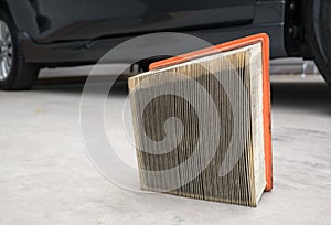 Used yellow paper air filter cars