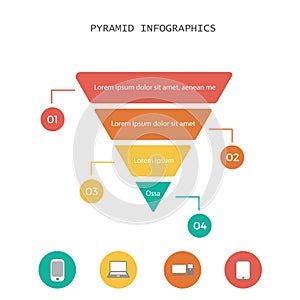 Layered pyramid chart diagram
