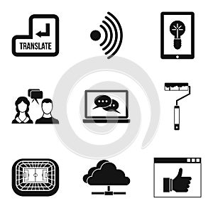 Useful resource icons set, simple style