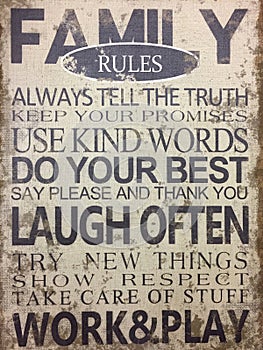 An useful tips family rules photo