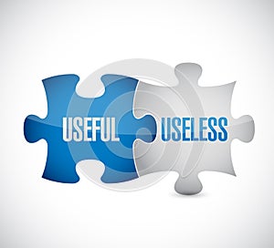 useful and useless puzzle pieces sign illustration photo