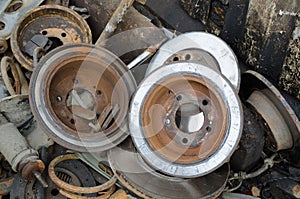 Useless, old rusty brake discs