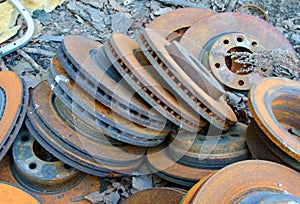 Useless, old rusty brake discs