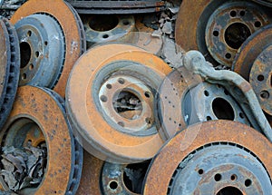 Useless, old rusty brake discs