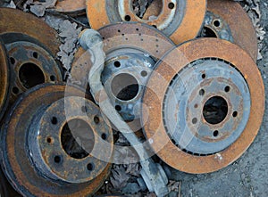 Useless, old rusty brake discs