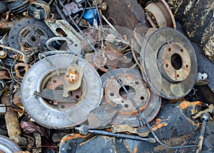 Useless, old rusty brake discs