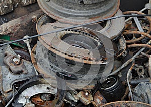 Useless, old rusty brake discs