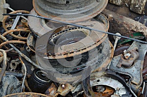 Useless, rusty brake discs shock absorber and other parts