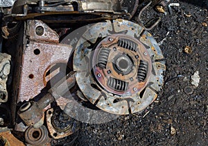 Useless, rusty clutch discs and other parts