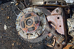 Useless, rusty clutch discs and other parts