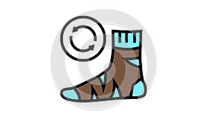 useless sock color icon animation