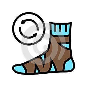 useless sock color icon vector isolated illustration