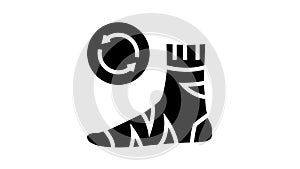 useless sock glyph icon animation